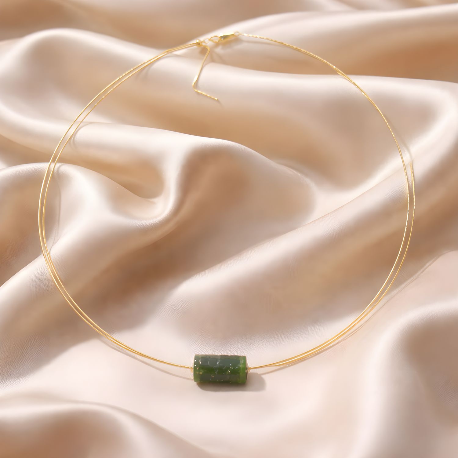 Natural Hetian Jade Lucky Turn Necklace