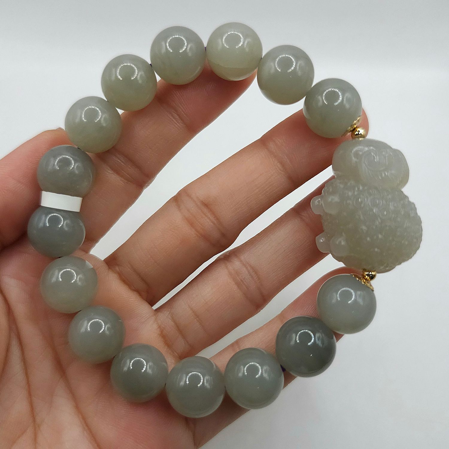 Natural Purple Burma Jade with Sheep