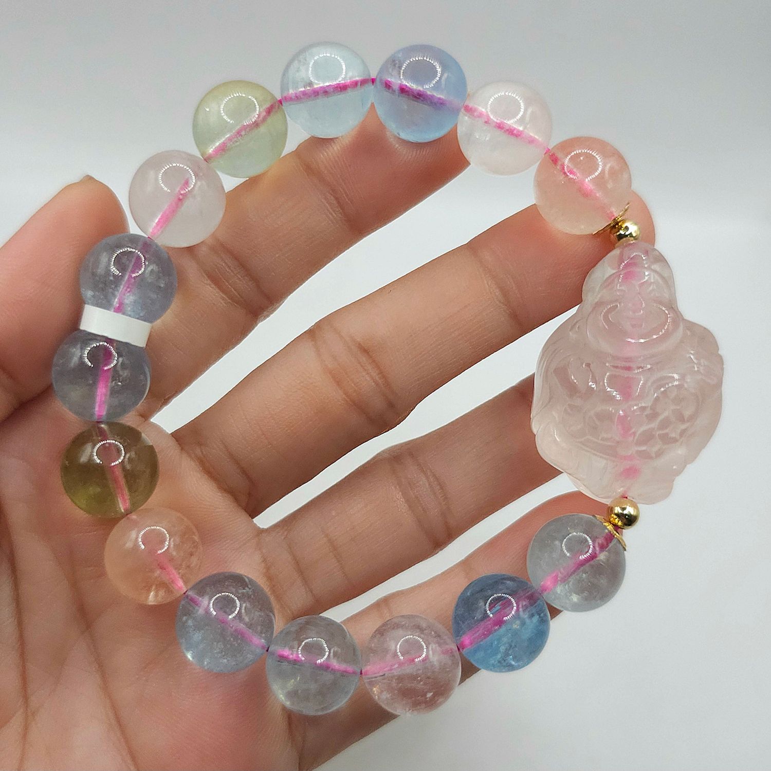 Natural Morganite x God of Wealth Rose Quartz