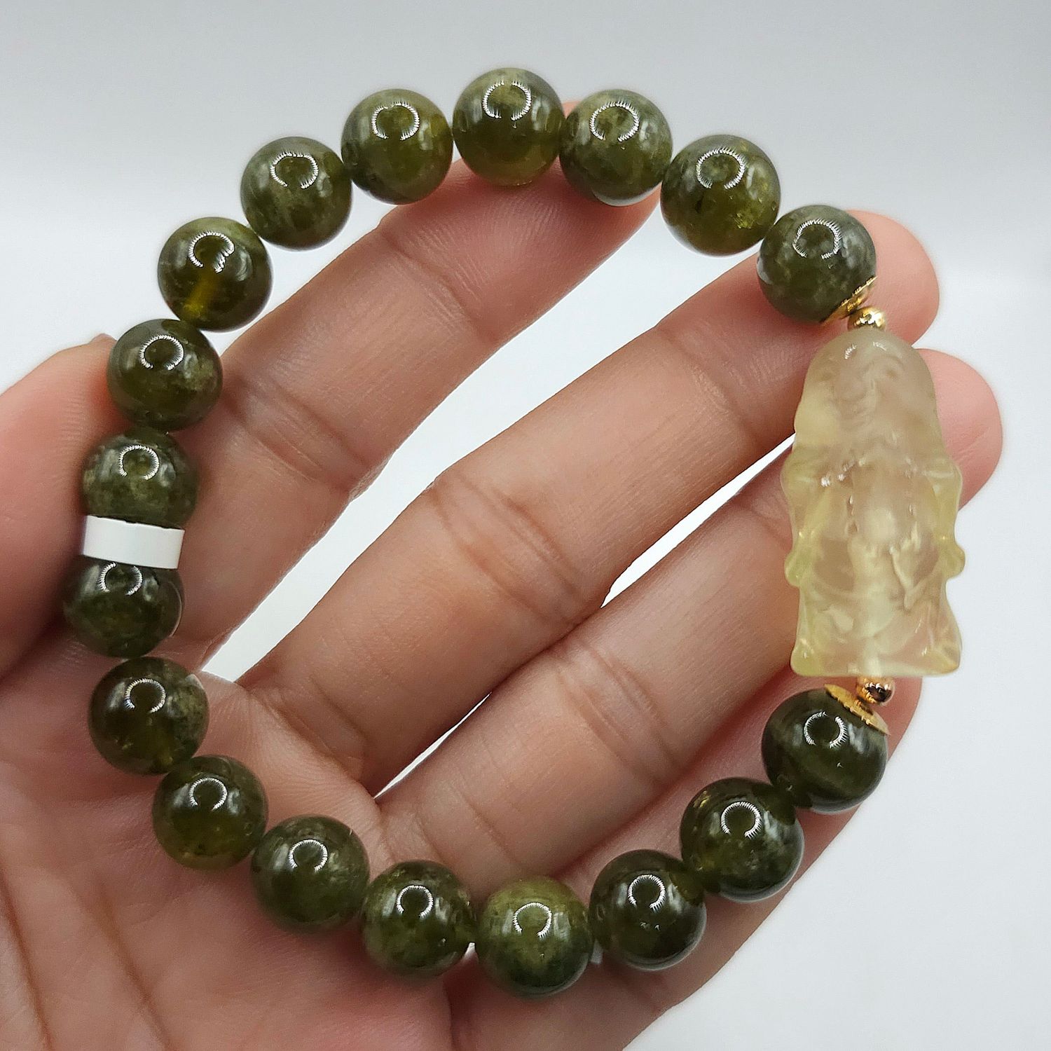 Natural Green Garnet x Buddha Citrine
