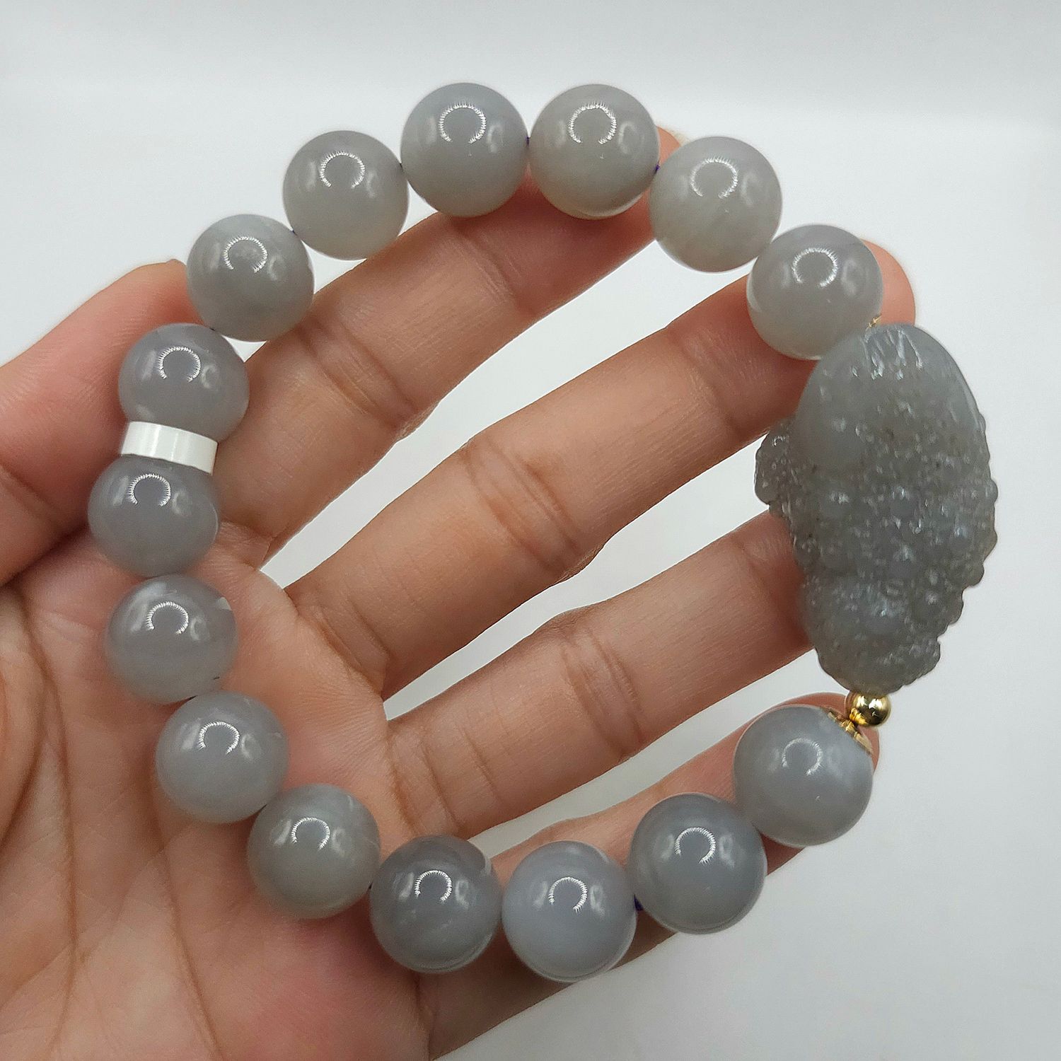 Natural Purple Burma Jade with Dragon Toad