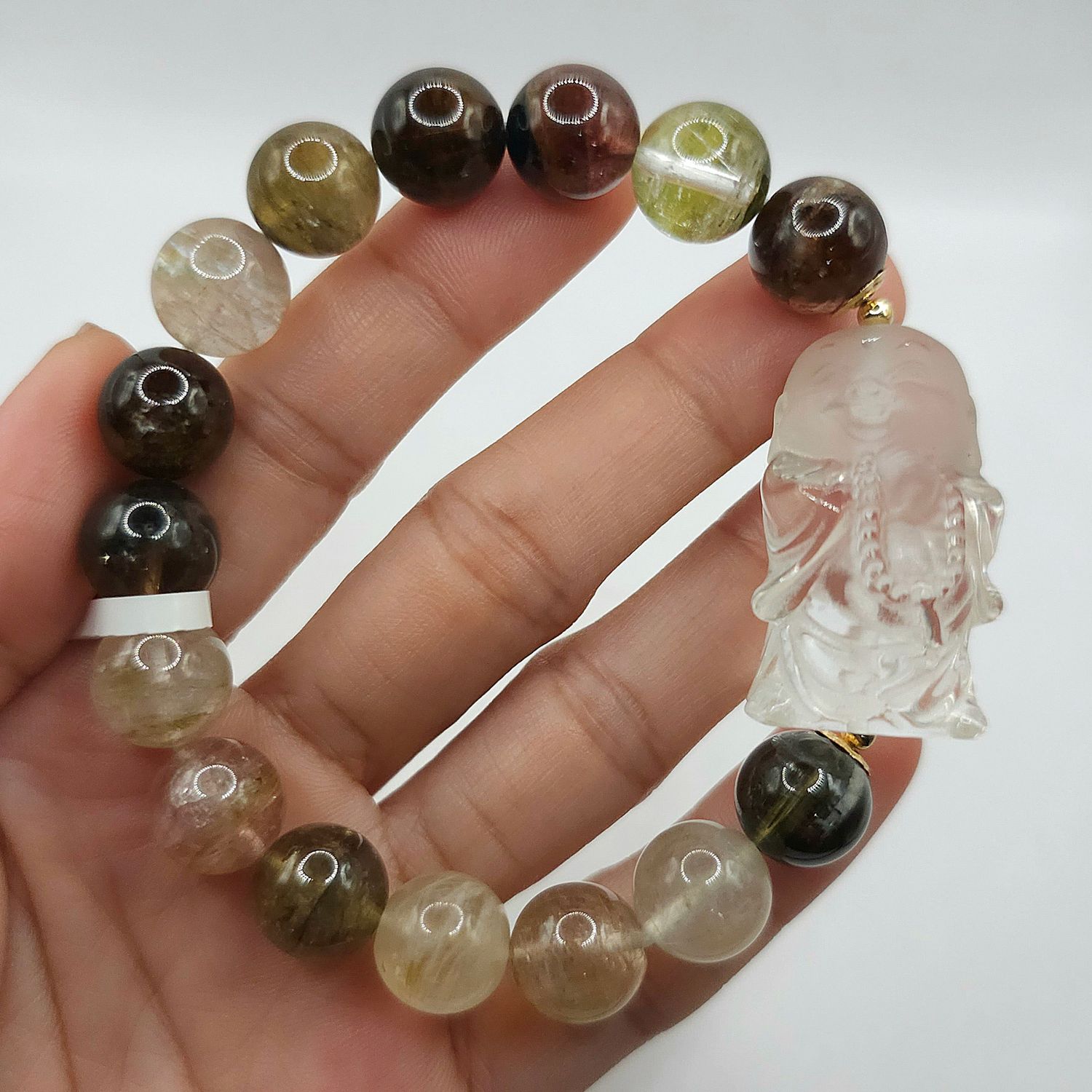 Natural Tourmaline x Buddha Clear Quartz