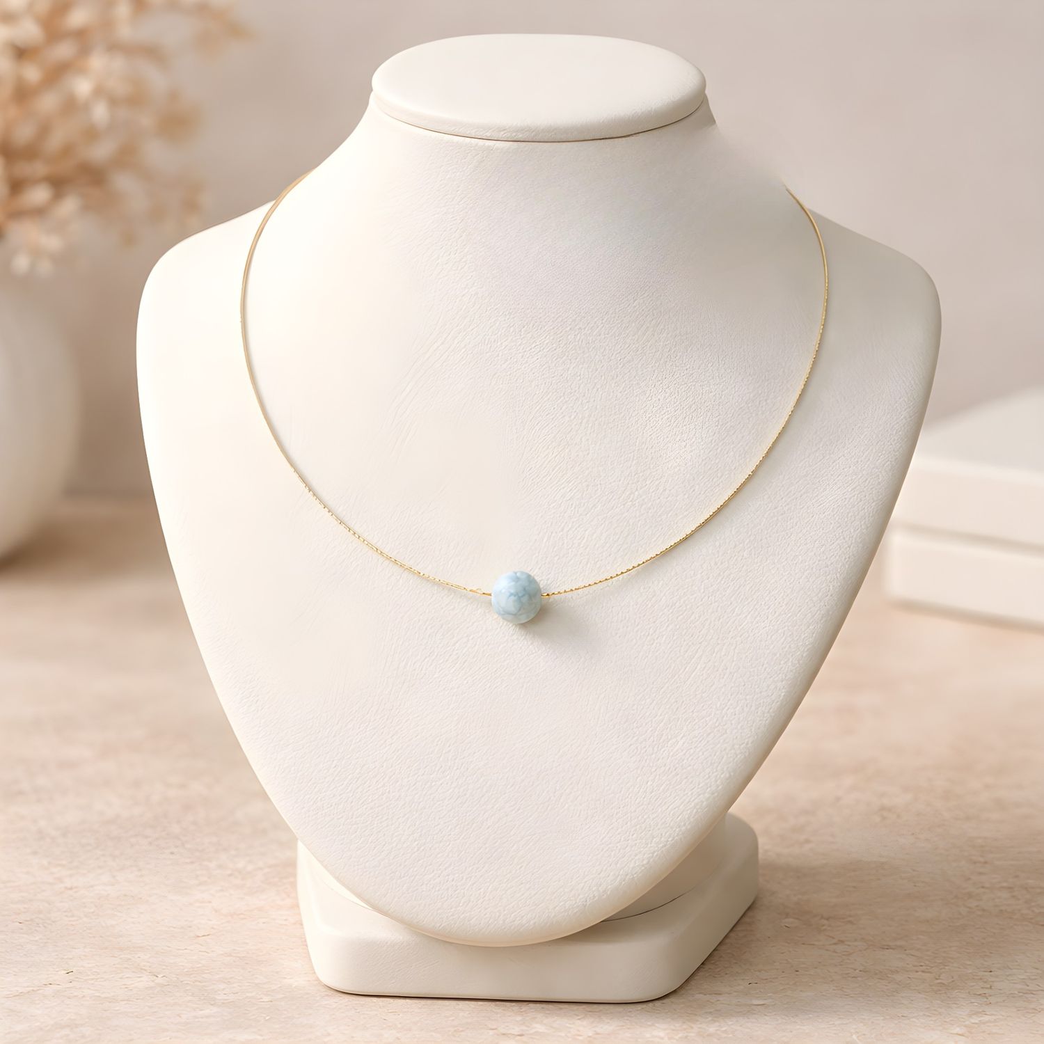 Natural Lucky Turn Larimar Necklace