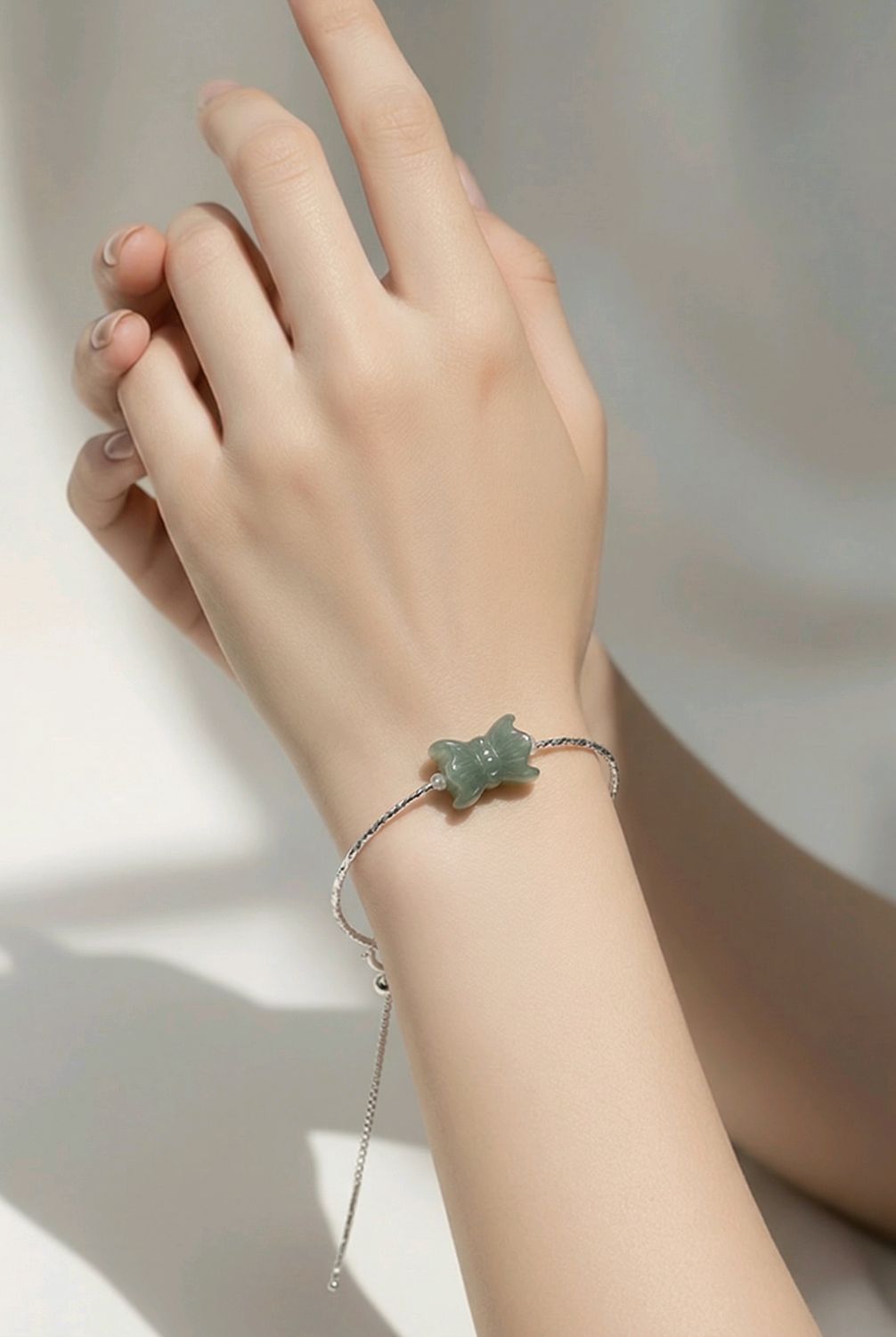 Natural Double Lotus Hetian Jade Bracelet