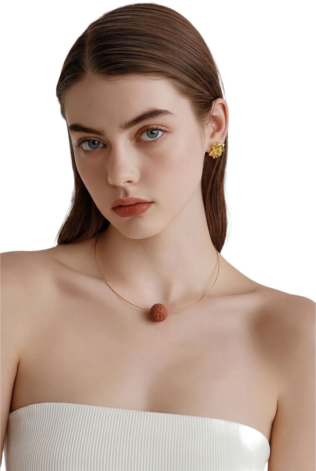 Natural Lucky Turn Carnelian Necklace 18k