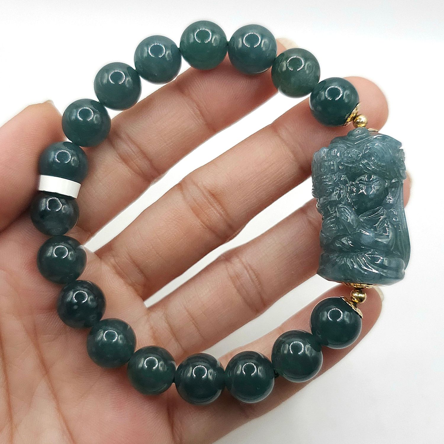 Natural Blue Water Jade with Zakiram
