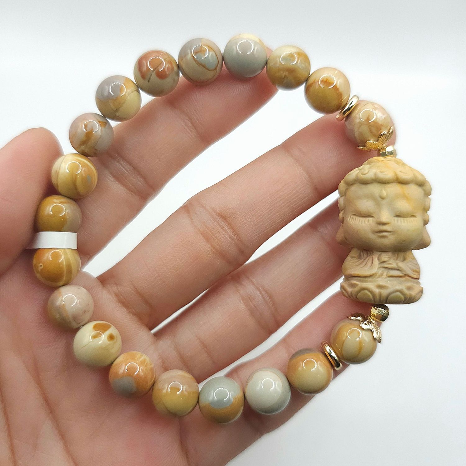 Natural Caramel Alashan Agate with Buddha