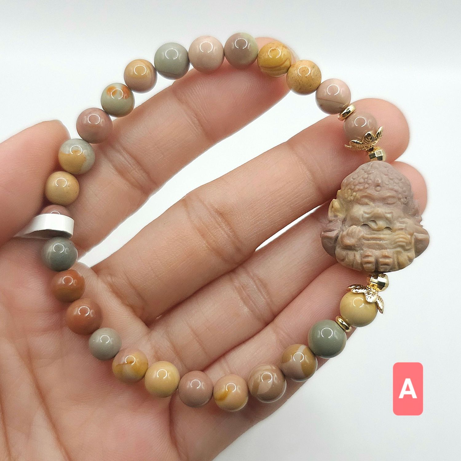 Natural Alashan Agate with Ganesha