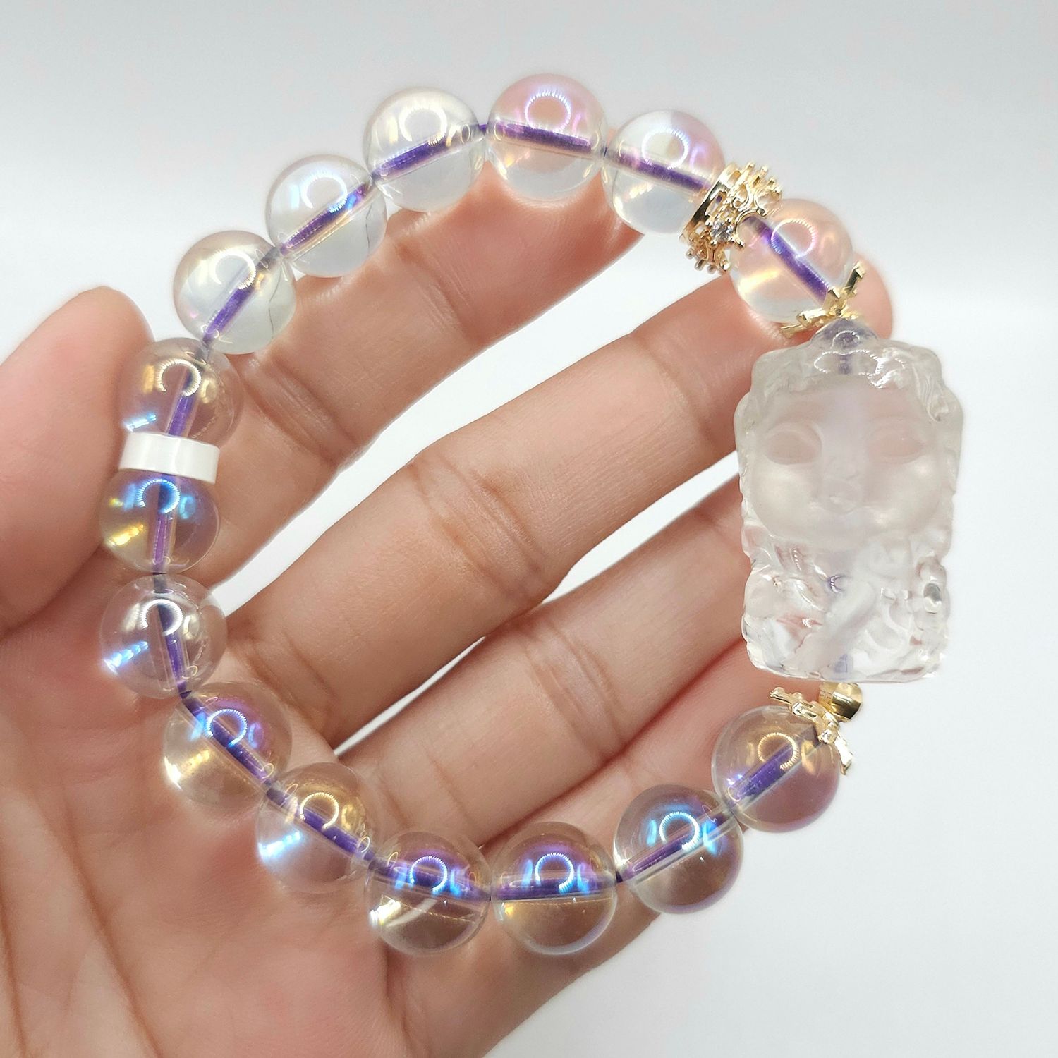 Natural Aura Quartz with Guanyin