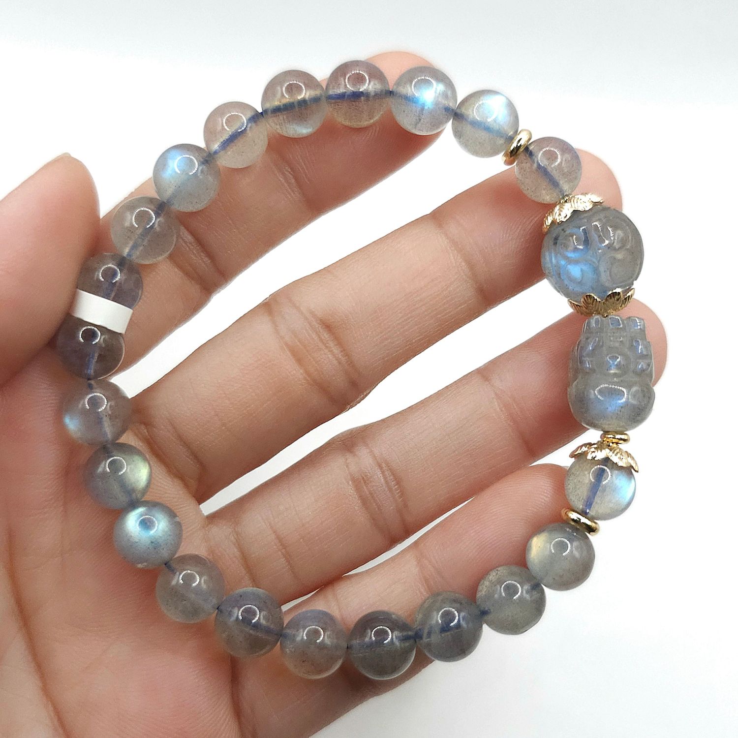 Natural Labradorite with Pixiu &amp; Lucky Turn