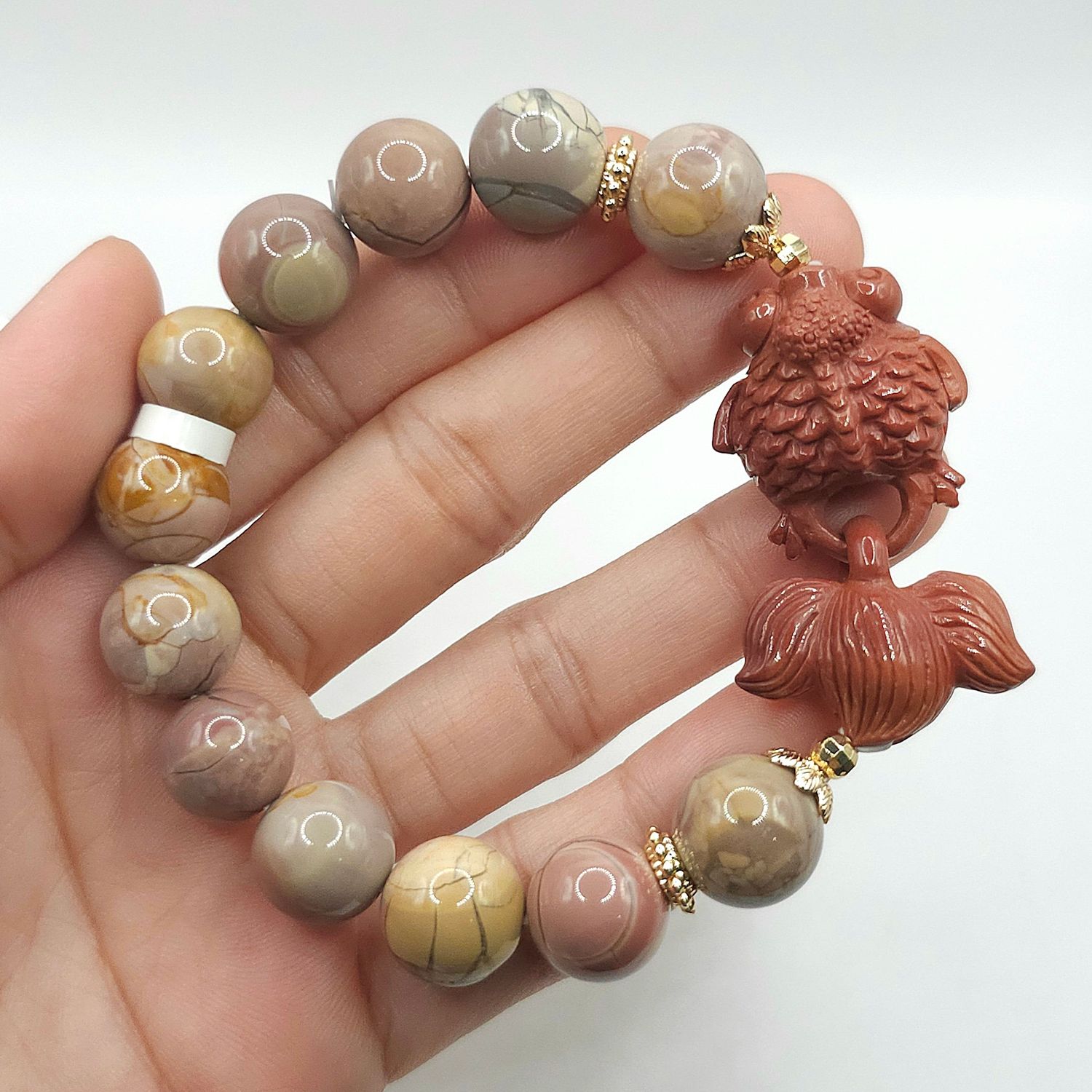 Natural Alashan Agate with Fish