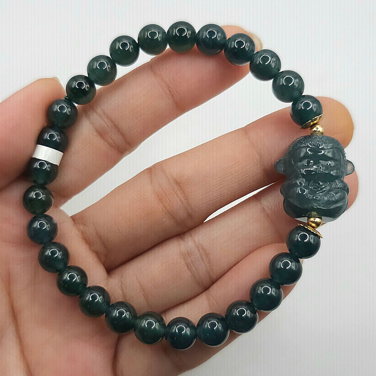 Natural Blue Water Jade with Prosperity Monkey
