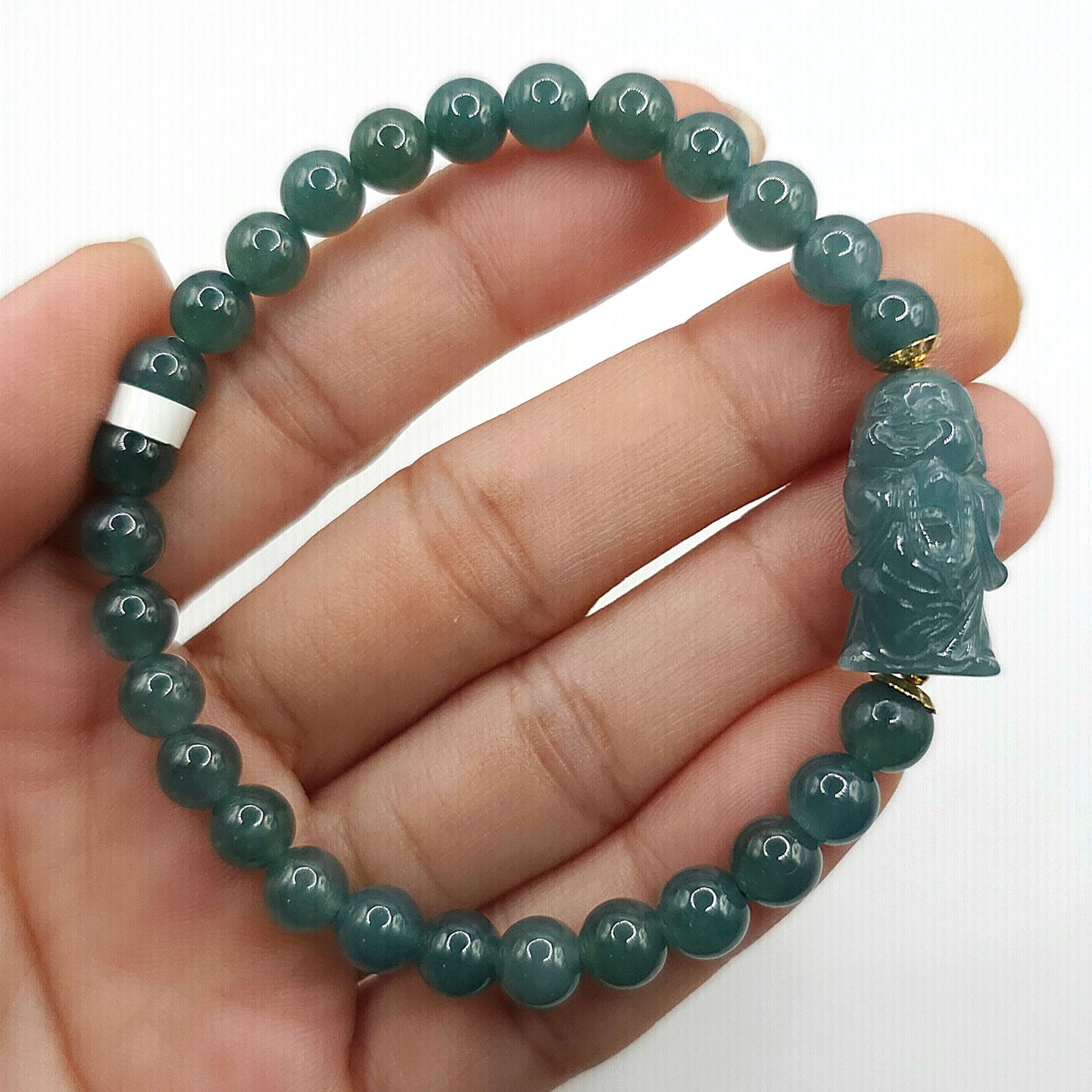 Natural Blue Water Jade with Buddha