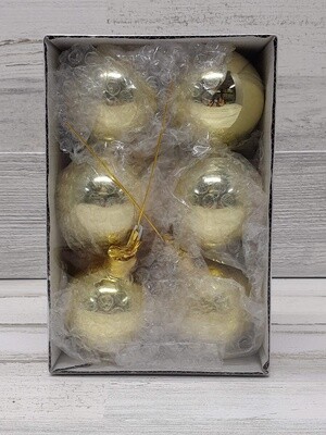 *12pc 70mm Glass Ball on Wire Gold