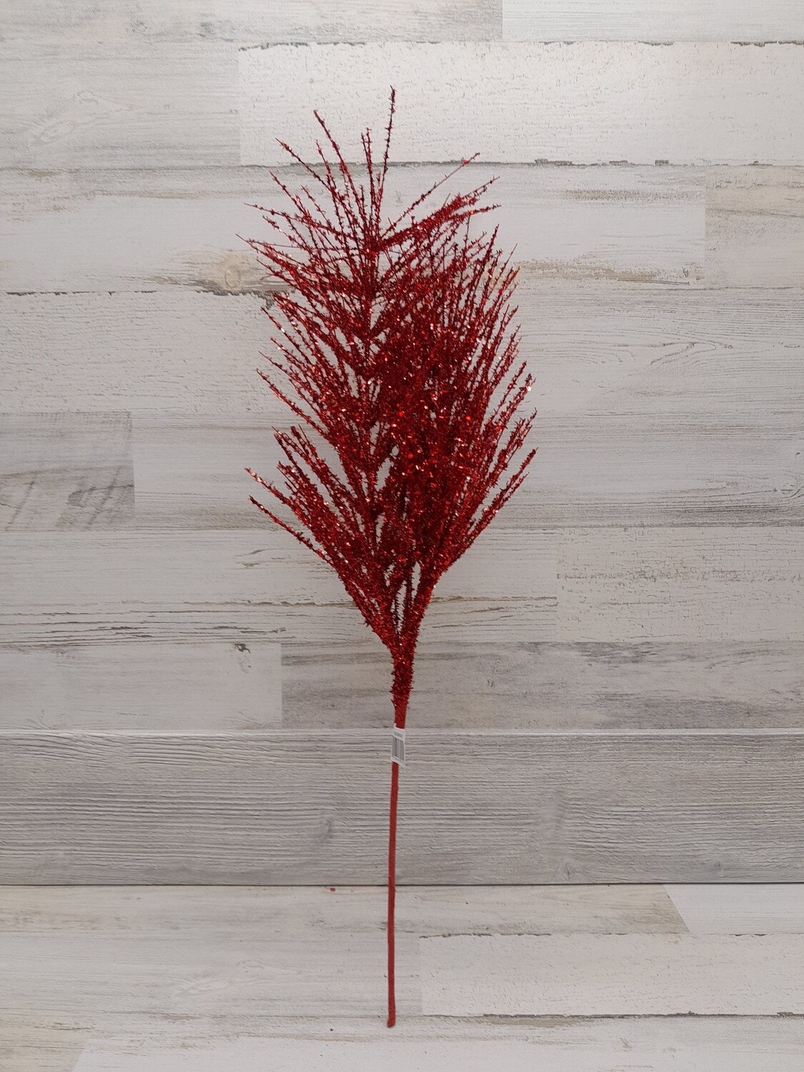 25&quot; Glitter Sequin Pine Spray Red