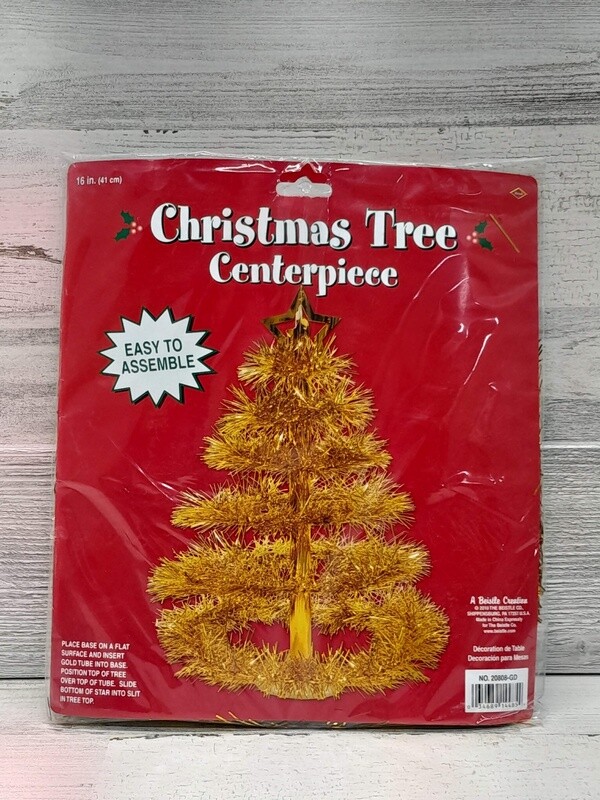 16&quot; Christmas Tree Centerpiece Gold