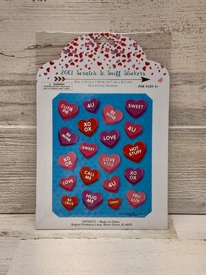 20pc Valentine Scratch &amp; Sniff Stickers Assorted