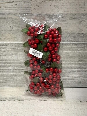 12PC 4.5" BERRY CLUSTER METALLIC RED