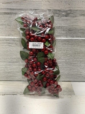 BERRY CLUSTER 12PC-CRANBERRY