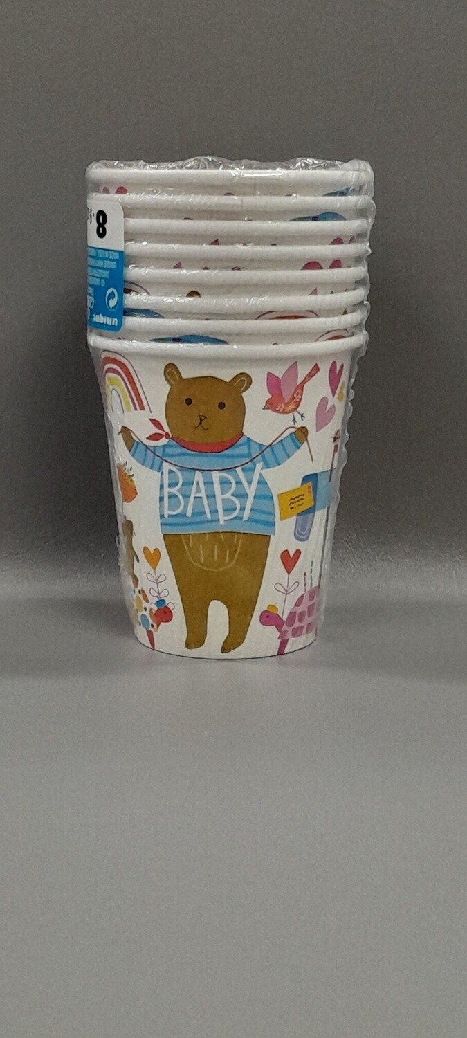 8pc 9oz Cups Zoo Baby Shower