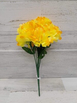 12&quot; Mum Bush x7 w/2.5&quot; Heads Yellow