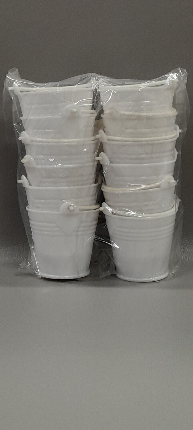 12pc 2&quot;x1.75&quot; Plastic Pail Clear/White