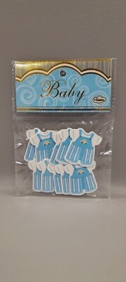 10PC WOOD OVERALL STICKERS BLUE