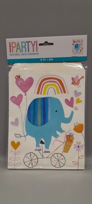 8pc 6.5"x8" Goodie Bags Zoo Baby Shower