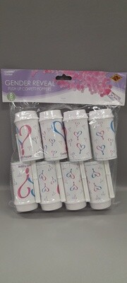 8pc Gender Reveal Push up Confetti Poppers Pink 8pc Gender Reveal Push up Confetti Poppers Pink