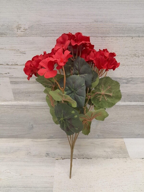 14.5&quot; Geranium Bush x7 Red