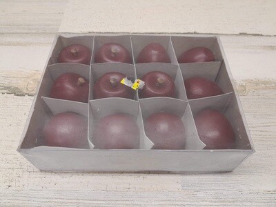 12PC 40MM WOODEN APPLES RED