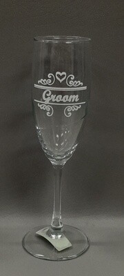 Champagne Flute Groom Clear/White