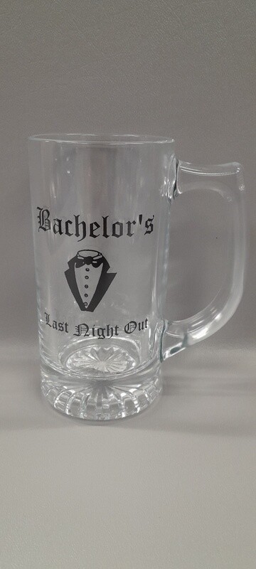 Beer Stein Bachelors Last Night Out Clear/Black