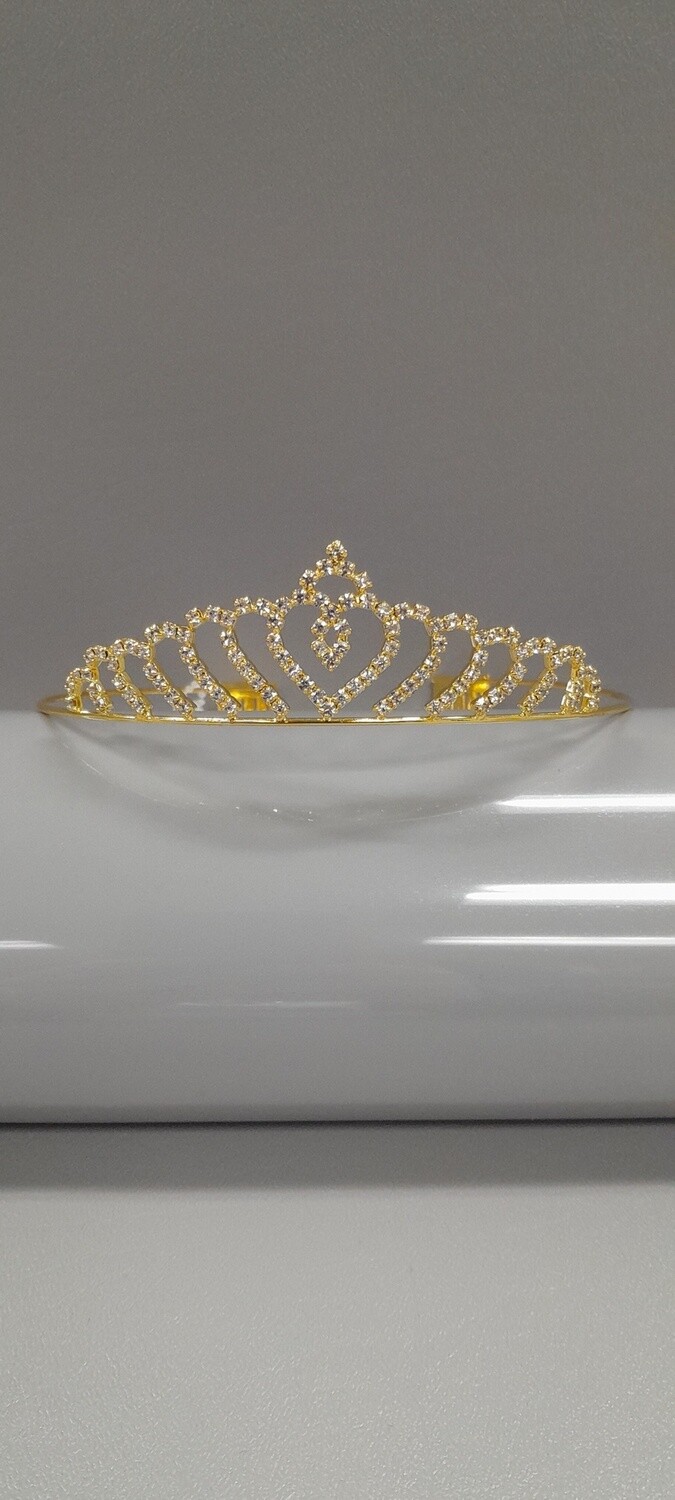 Rhinestone  Tiara Gold