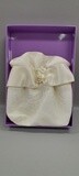 9&quot;x8&quot; Money Bag w/Lace/Pearls Ivory