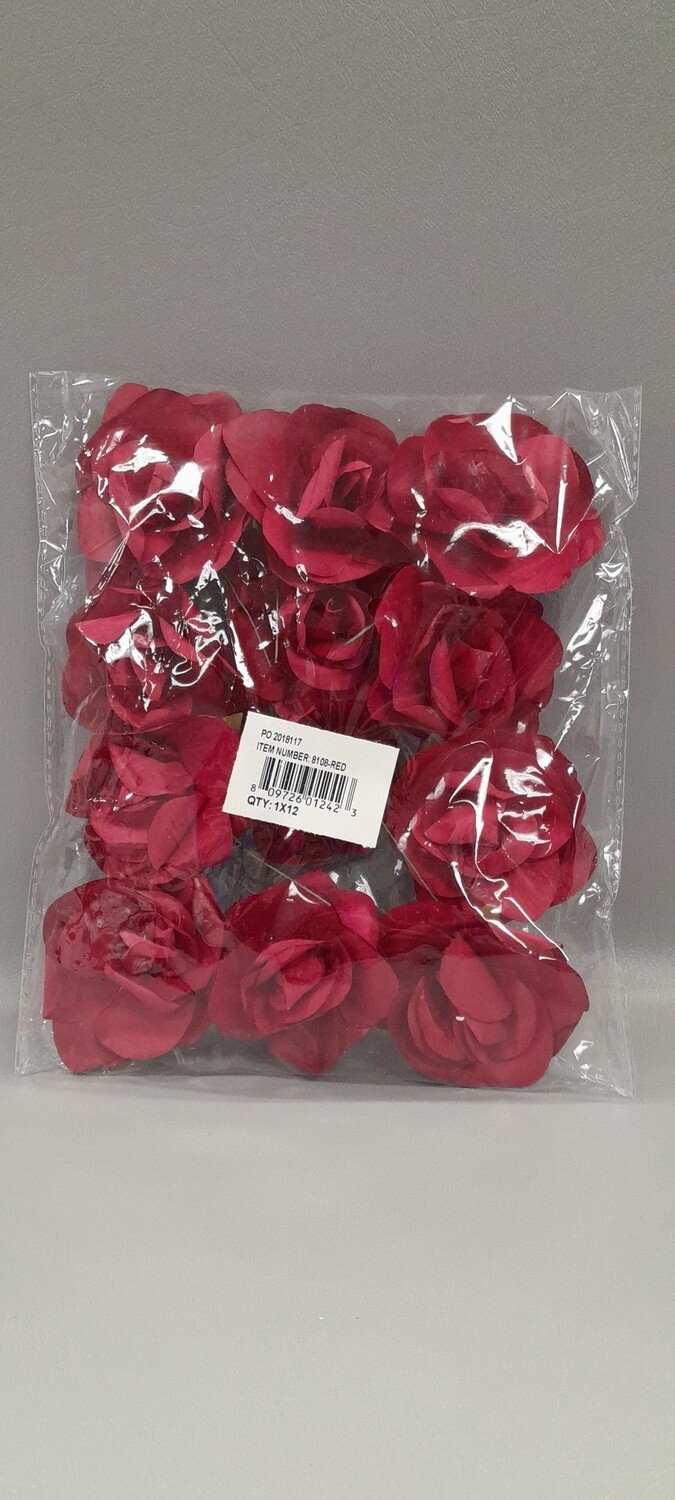 Large Paper Rose x12 Red