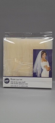 36&quot; Double Layer Veil Ivory