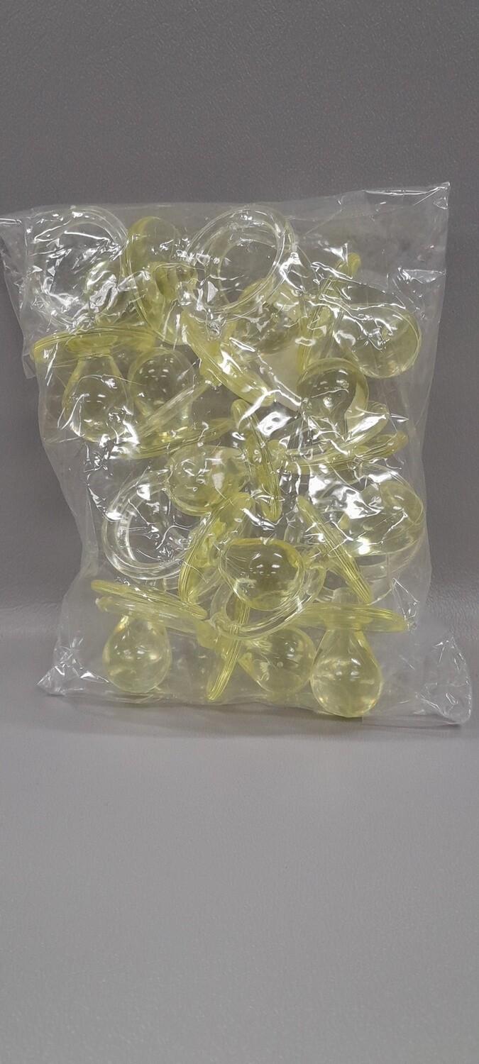 12pc 2.5&quot; Acrylic Pacifier Yellow