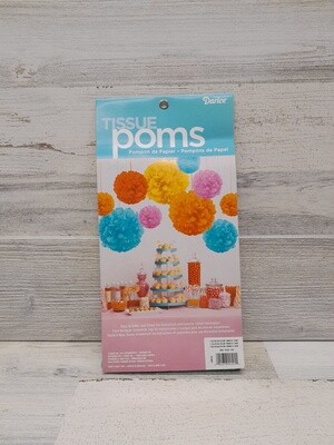 3pc Tissue Pom-Pom Kit Yellow