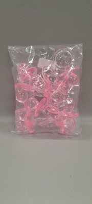 12PC 2.5" PACIFIER PINK