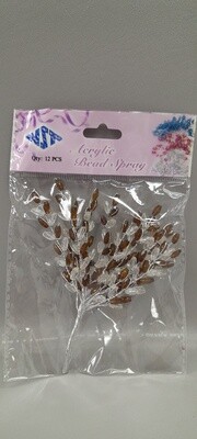 12pc Acrylic Beaded Wheat Spray Brown