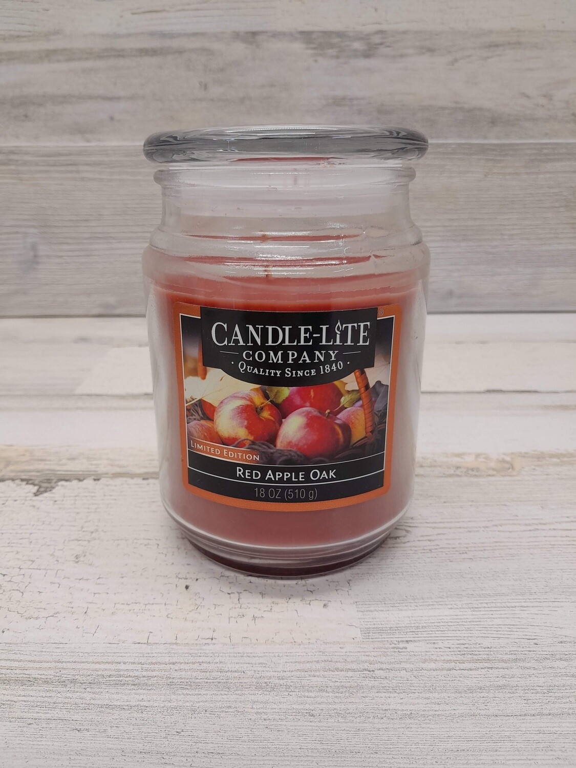 18oz 1 Wick Jar Candle Red Apple Oak