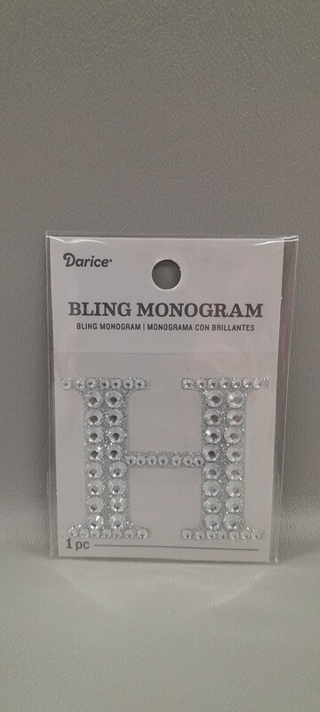 *2&quot; Adhesive Rhinestone Monogram-H