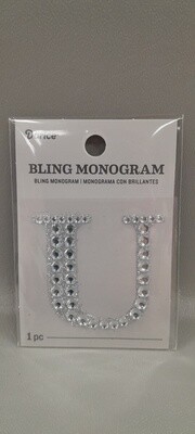 *2&quot; Adhesive Rhinestone Monogram-U