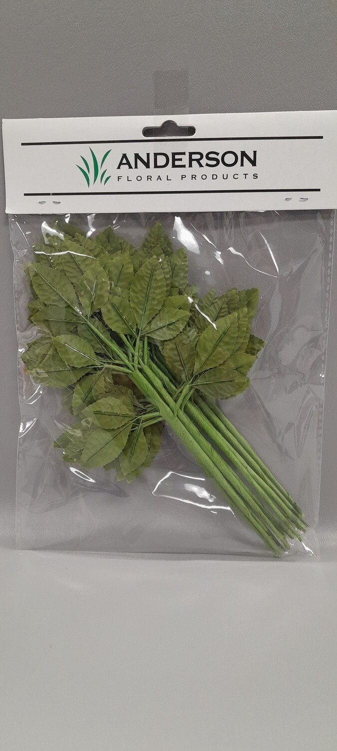 12pc Leaf Spray Moss Green