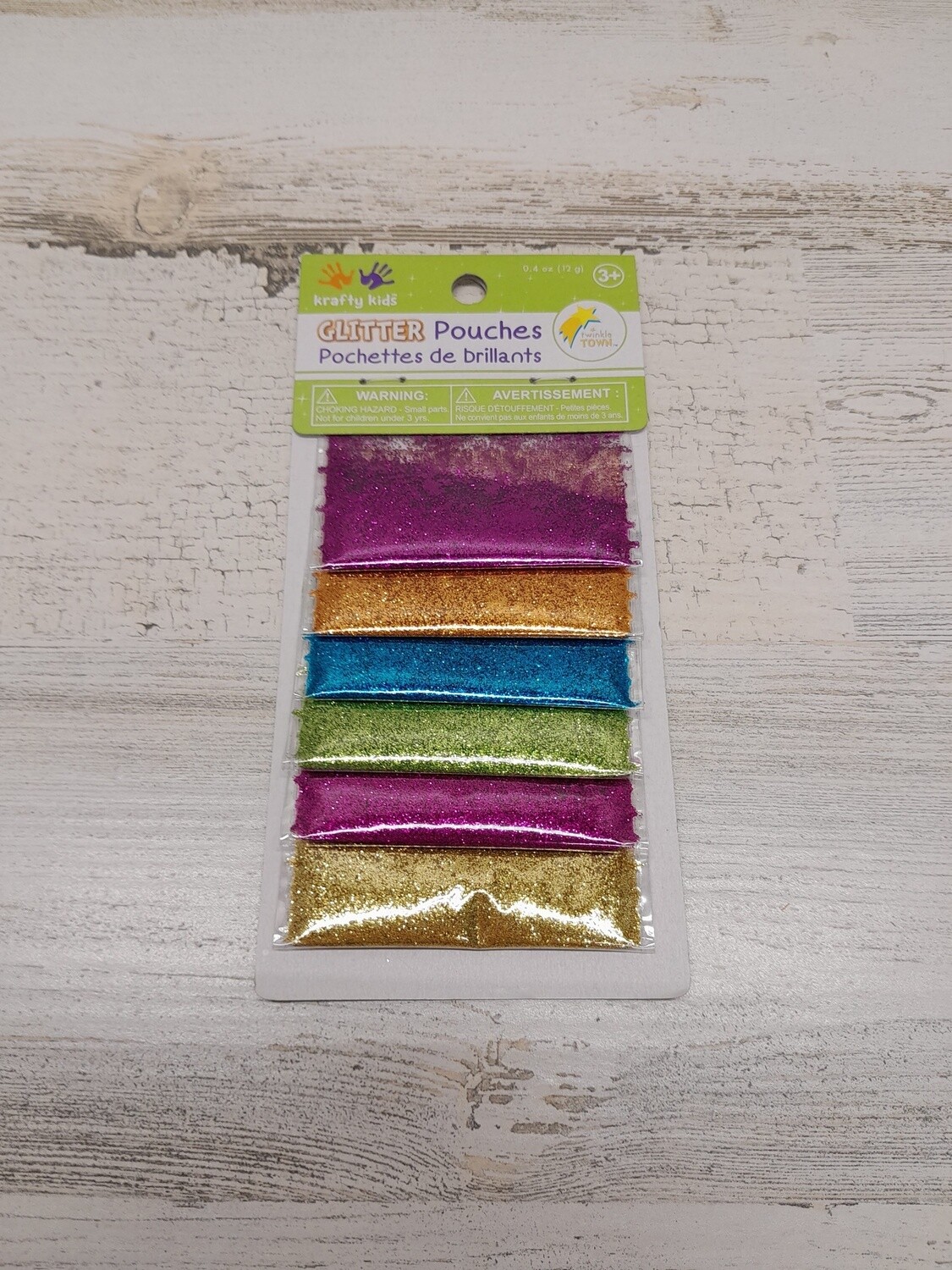 6pc 12gr Glitter Pouches Assorted