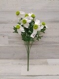 17&quot; Sunflower Bush x9 White