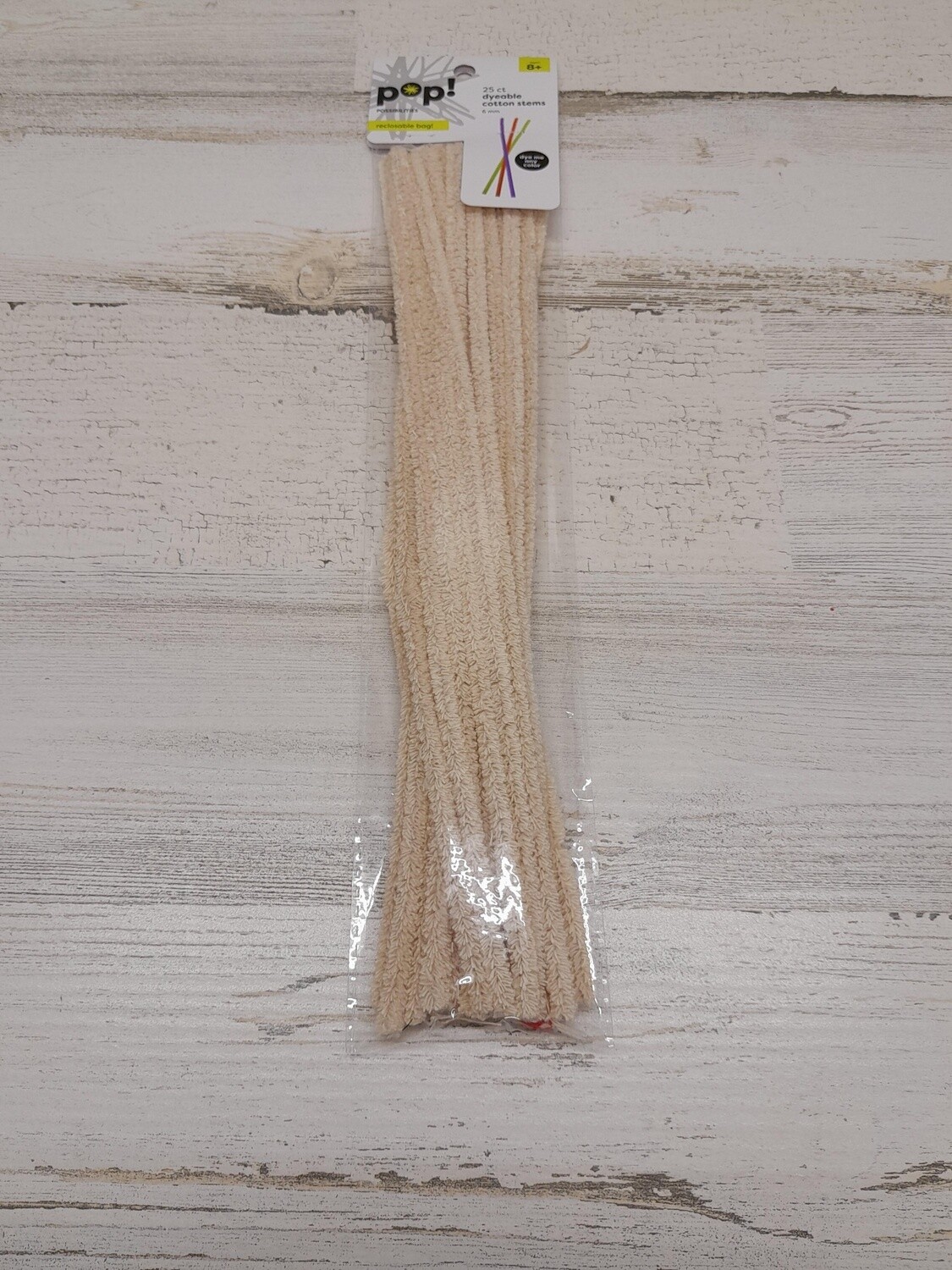 25pc 12&quot; Chenille Stem Natural