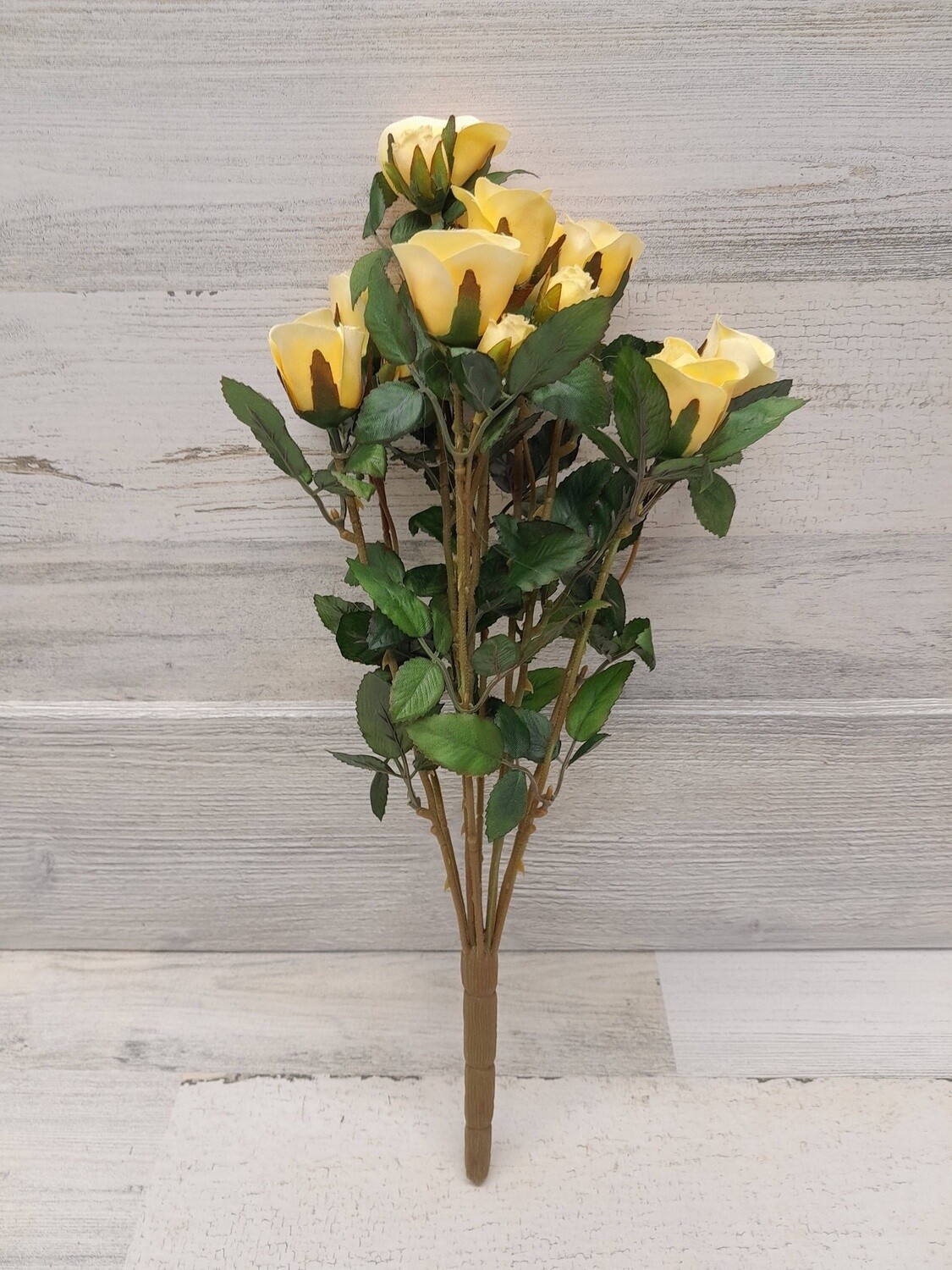 16&quot; Mini Rose Bush x11 Light Yellow