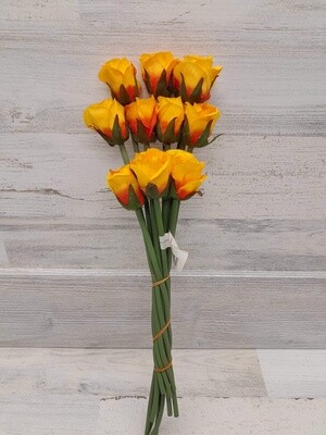 Rosebud Bouquet x12 Orange